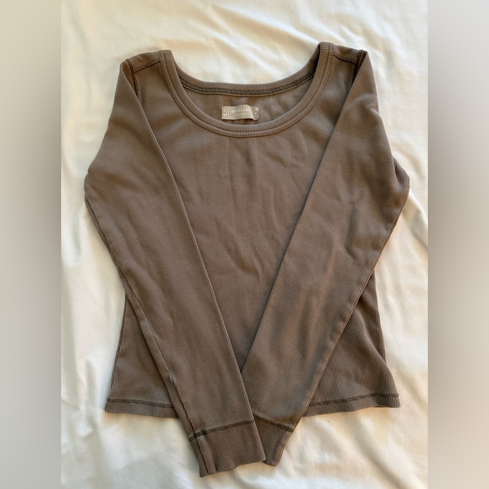 Everlane Organic Cotton Women's Gray Long Sleeve Top